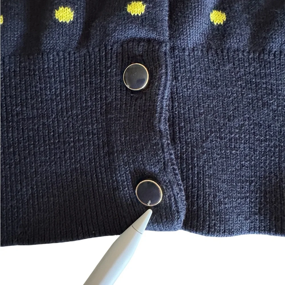 Banana Republic Navy and Yellow Polka Dot Cardigan - Picture 6 of 11